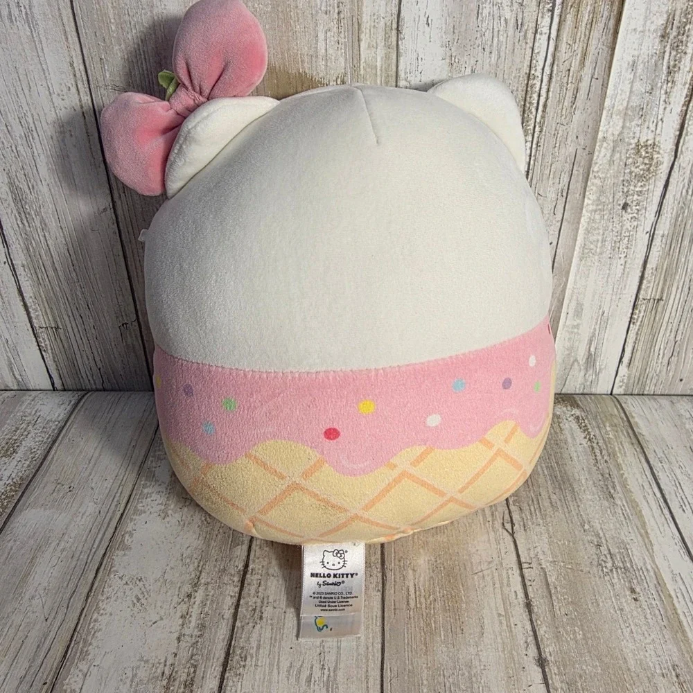 Squishmallows Sanrio Hello Kitty Ice Cream Cone Plush 12 Inch Pink White 2023